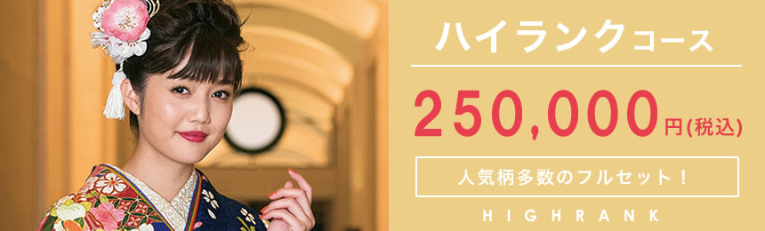 ハイランクコース 250,000円(税込) 人気柄多数のフルセット!